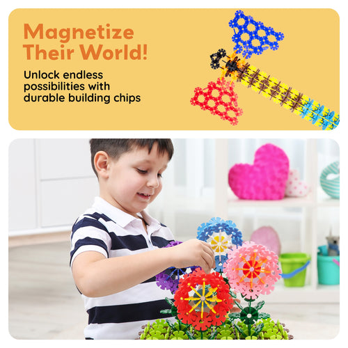 PicassoTiles 300pc Building Chips Interlocking Disc Blocks