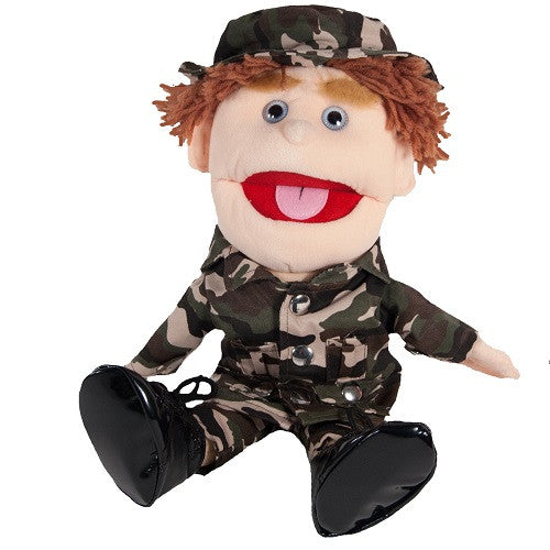Boy Soldier with Brown Hair Puppet