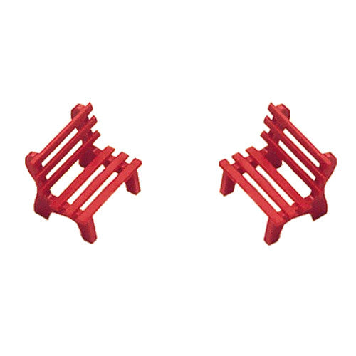 Bench, Red (Set of 2)