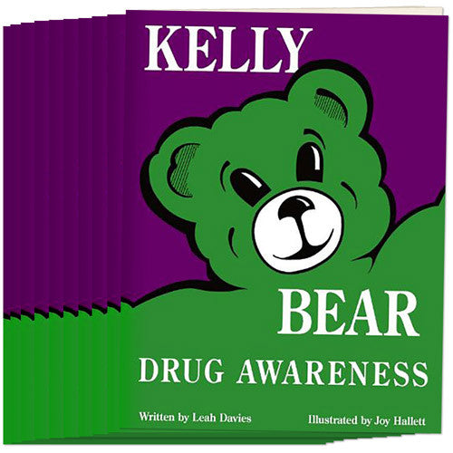 Kelly Bear Libro de concientización sobre drogas, juego de 10