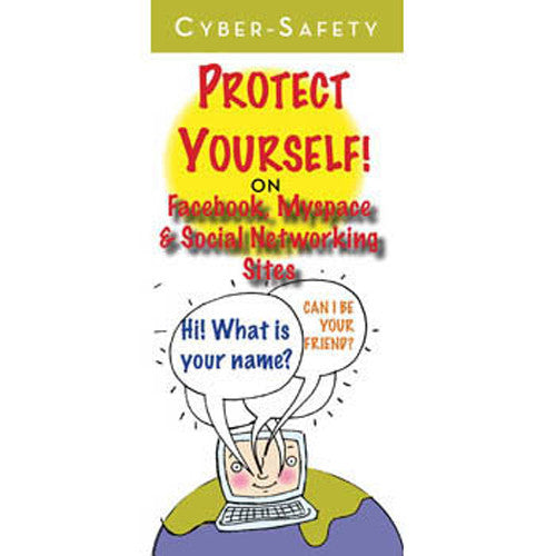 Seguridad cibernética: ¡Protégete! En Facebook, MySpace y sitios de redes sociales, folletos, paquete de 25