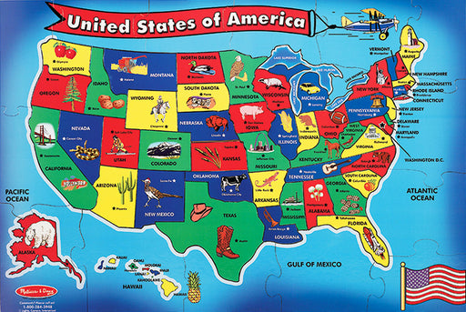 Bodenpuzzle mit Karte der USA (Vereinigte Staaten) – 51 Teile