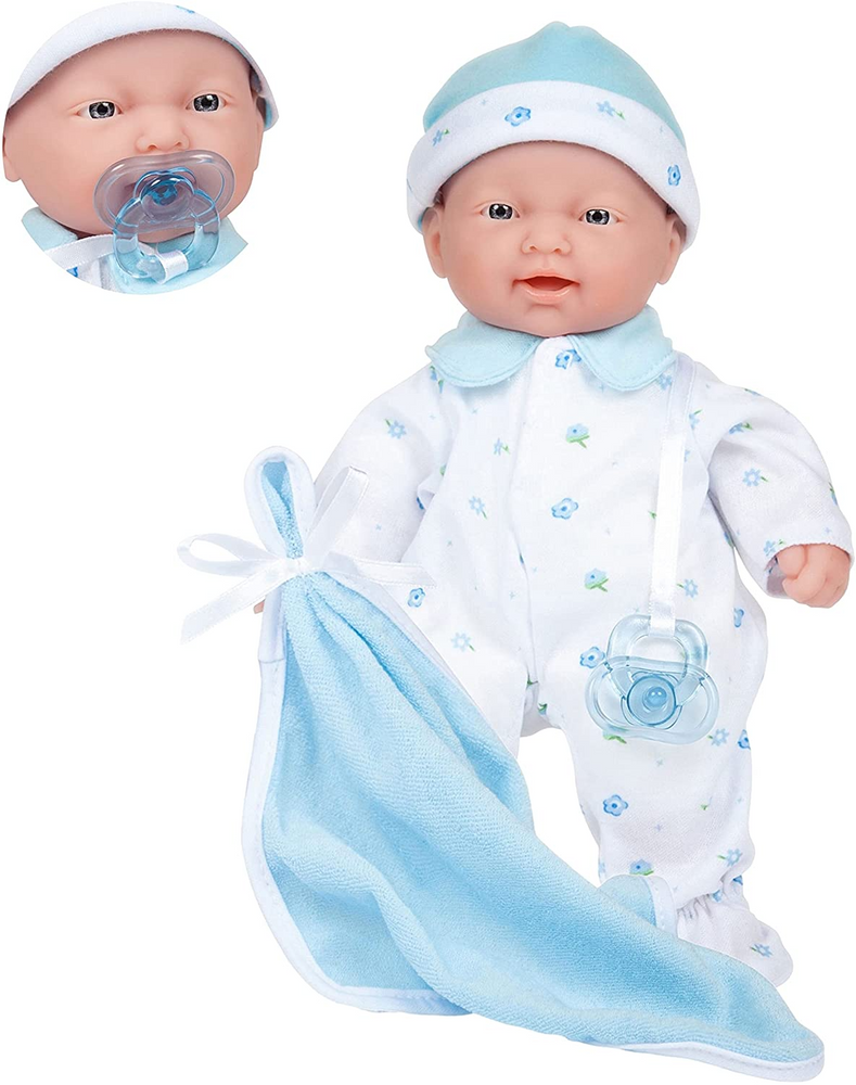 La Baby 11 inch Soft Body Baby Doll in Blue With Realistic Features