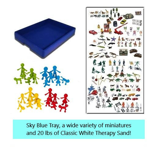 Complete Sand Play Introductory Set (Tray, Sand, & Miniatures) 2020 —  ChildTherapyToys