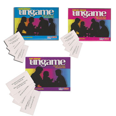 Drei Sätze Ungame-Karten (Kinder, Teenager und Familie)