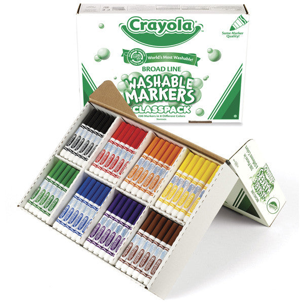 200 pc Crayola Washable Markers (8 colors)
