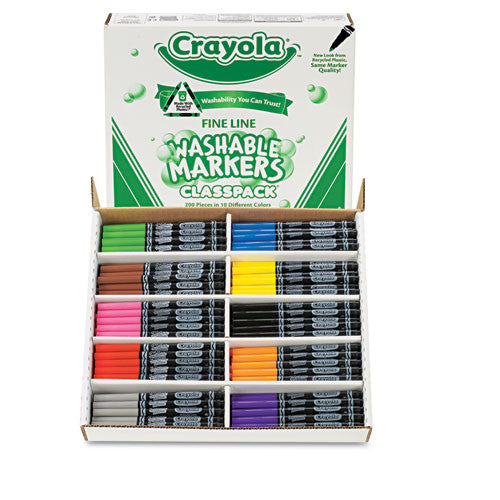 200 pennarelli lavabili Crayola punta fine (10 colori
