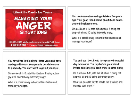 Lifeskills Cards for Teens: Managing Your Anger Situations