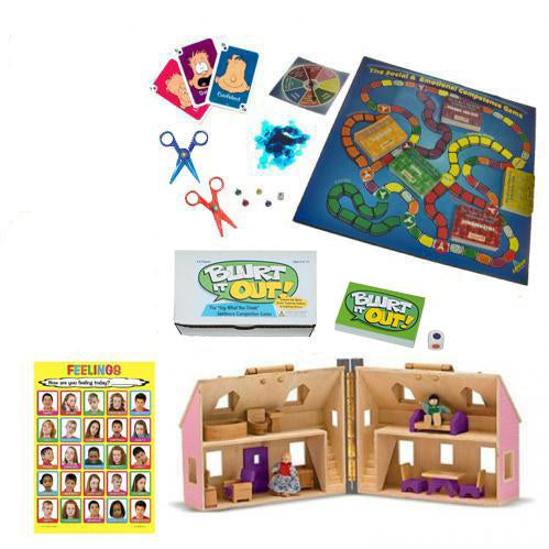 Paquete de juegos y juguetes de terapia de juego introductorio