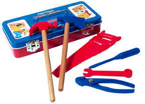 Tin Tool Box & Tool Set