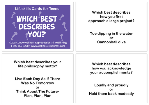 Tarjetas de habilidades para la vida para adolescentes: ¿Cuál te describe mejor?