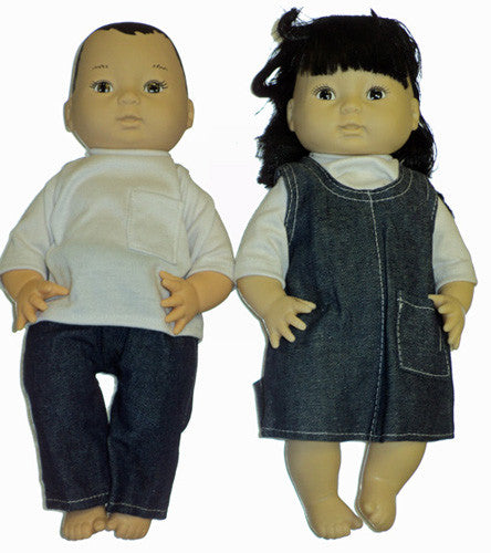 Pair of 13 Inch Dolls - Asian
